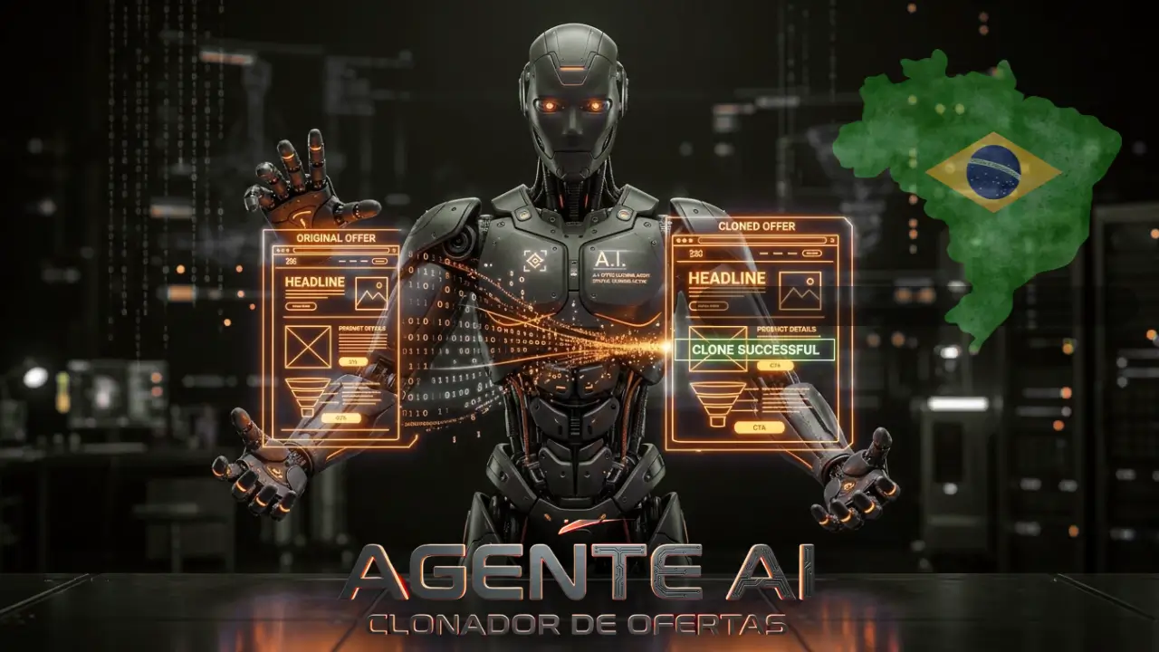 Robot de Inteligencia Artificial analizando y clonando ofertas de marketing digital del mercado brasileño para el mercado hispano.